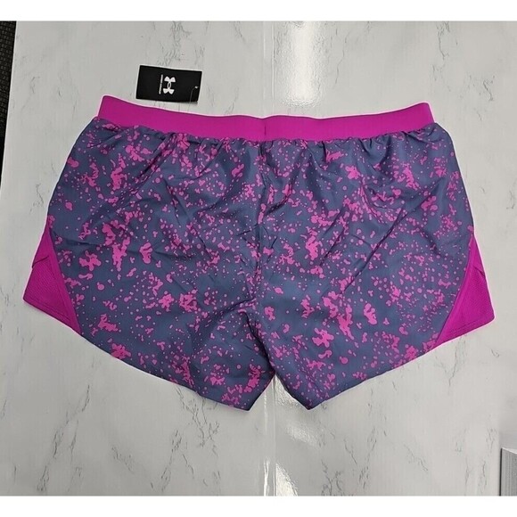 Under Armour womens Fly By 2.0 Printed Running Shorts Mineral Blue Size XL NEW - Picture 4 of 8